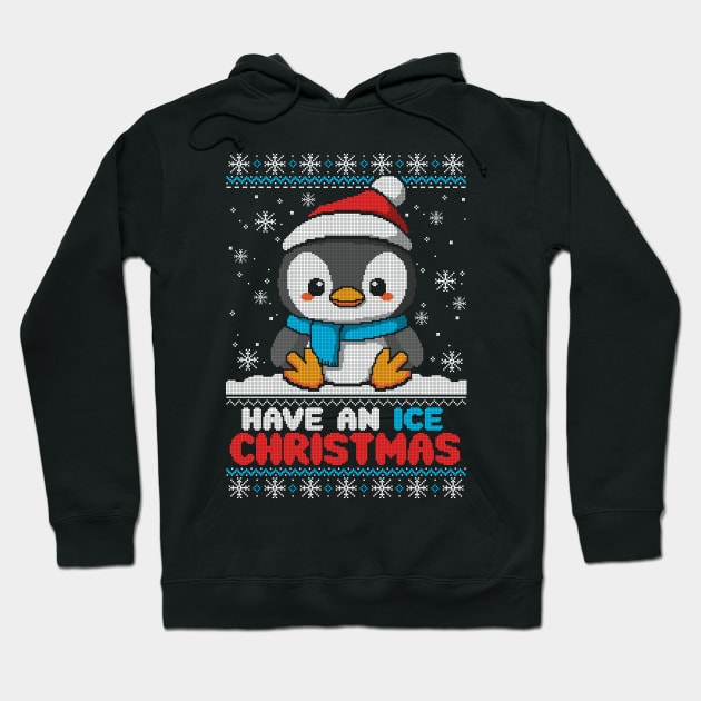 Penguin ice christmas ugly sweater Hoodie by NemiMakeit